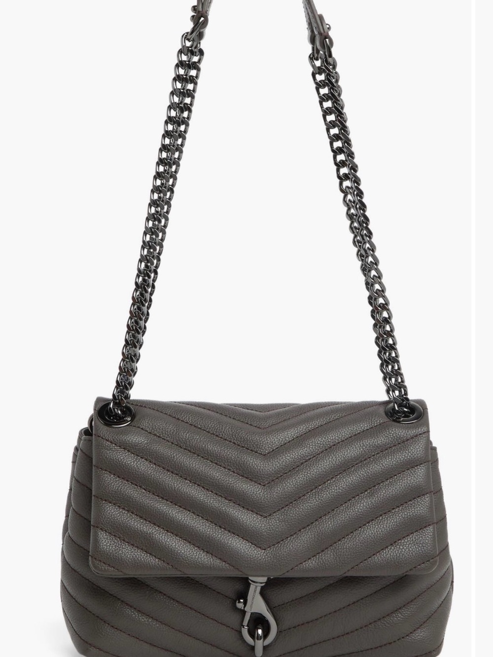 Rebecca Minkoff Quilted Chevron Shoulder Bag - Charcoal Gray
